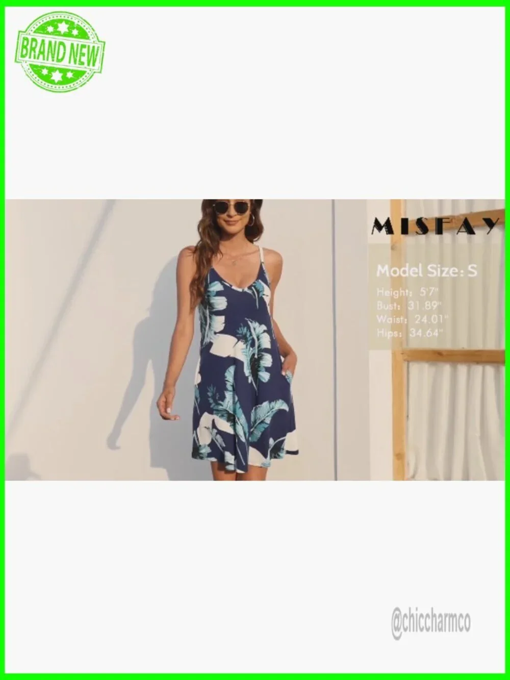 Spaghetti Strap Swing Tank Beach Cover Up Dress with Pockets